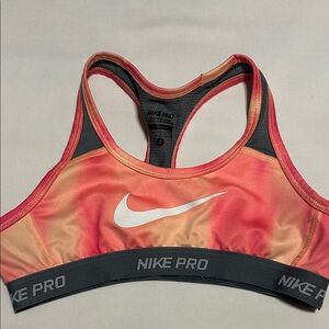Nike Pro Sports Bra - Coral and Charcoal